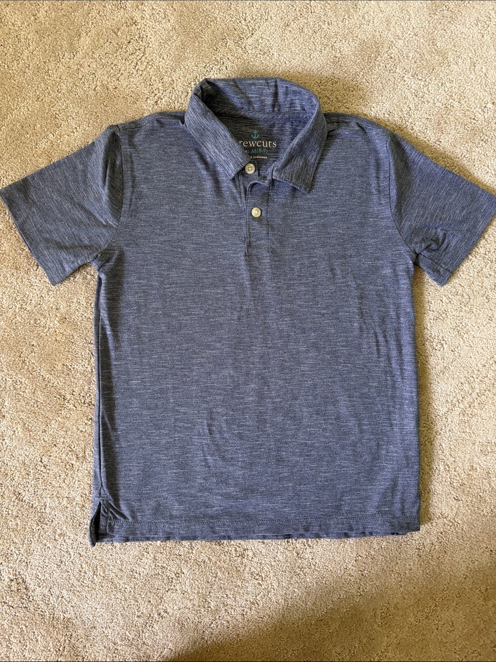 Crewcuts Heathered Navy Short-Sleeve Polo